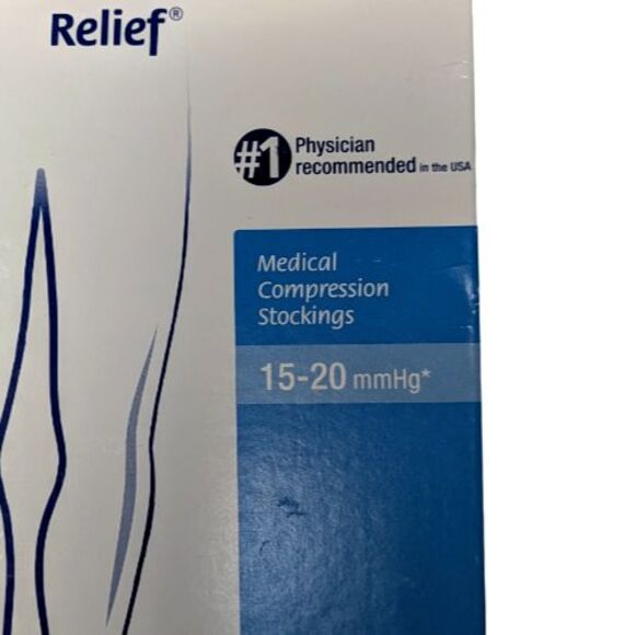 JOBST Relief Knee High Graduated Compression Socks 15-20 mmHg Small Black - Picture 3 of 8